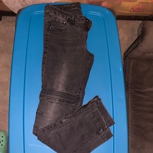 Black ribbed skinny jeans